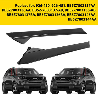 Bethesda Industrial 2 Pairs Left Right Side Windshield A-Pillar Molding Trim for 11-19 Ford Explorer