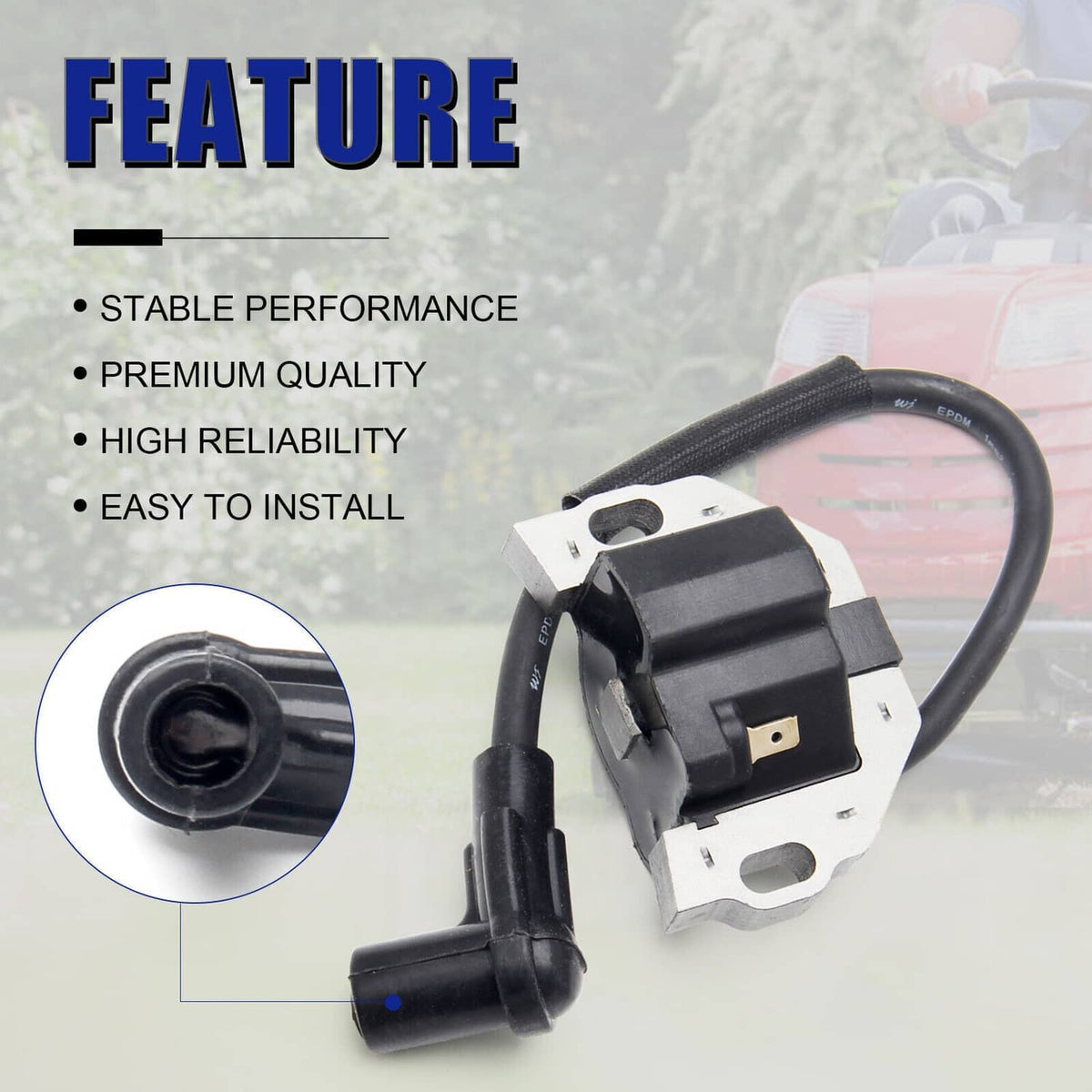 Bethesda Industrial 2Pcs Ignition Coil w/ Spark Plug For KAWASAKI FR FS FX Series Engines 21171-0743