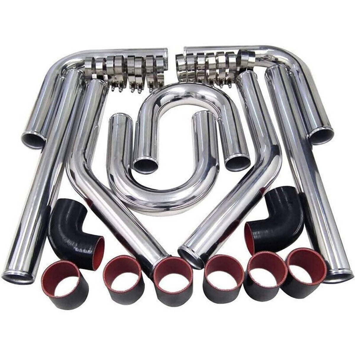 Bethesda Industrial Universal 2" Inch Polished Intercooler Pipe Kit + Silicone Hose + Clamp