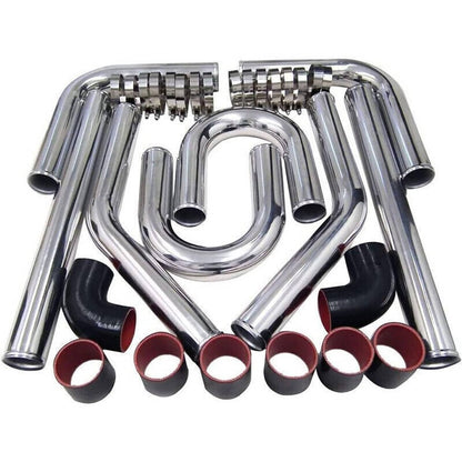 Bethesda Industrial Universal 2" Inch Polished Intercooler Pipe Kit + Silicone Hose + Clamp