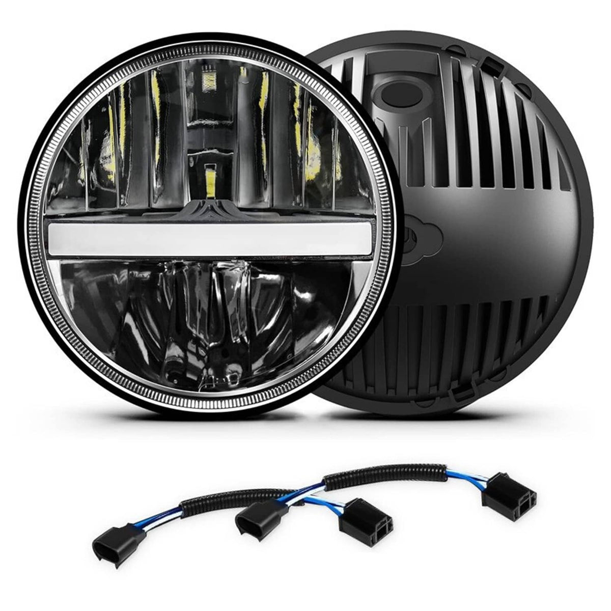Bethesda Industrial Pair 7" inch Round Halo LED Headlights DRL Turn For Chevrolet Bel Air