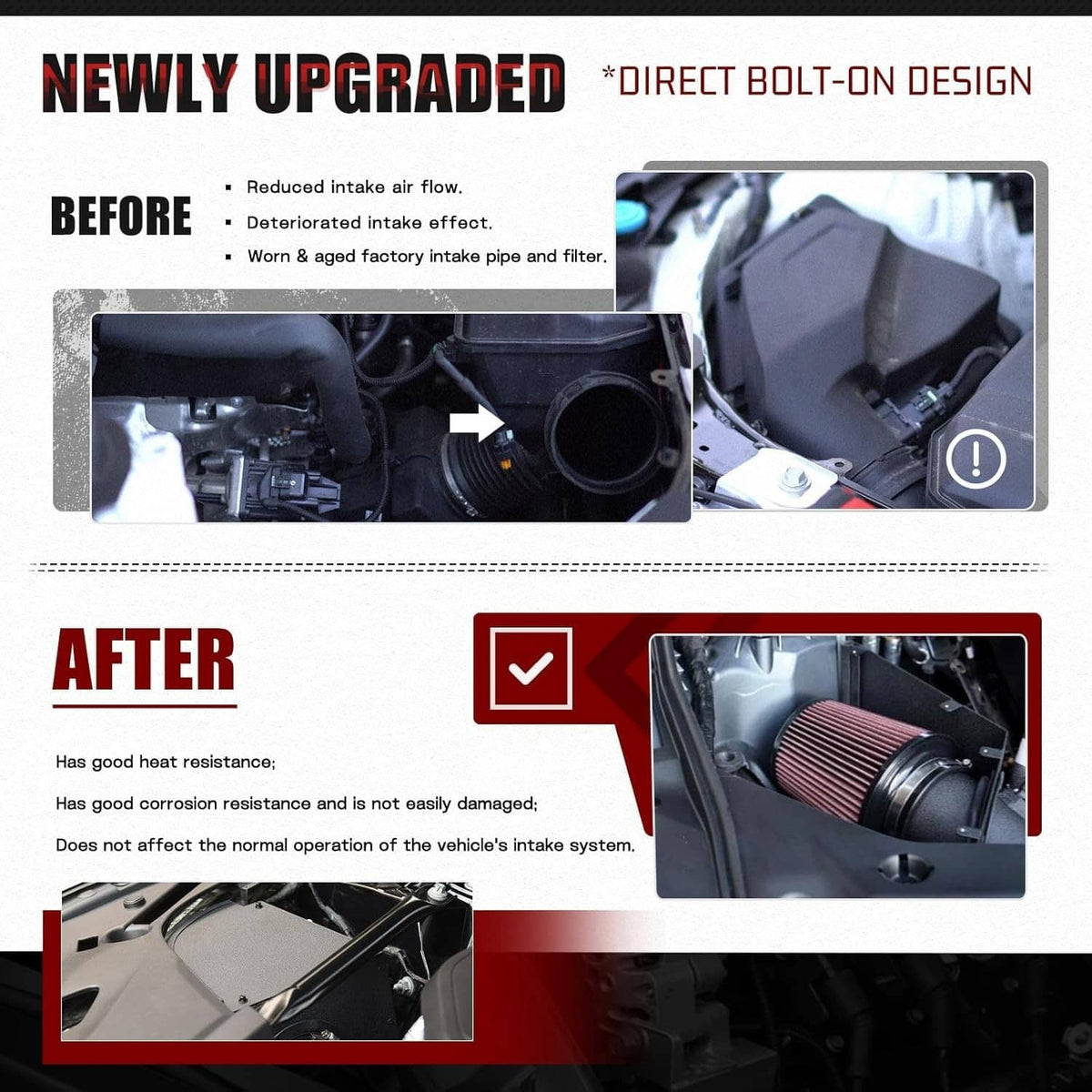 Bethesda Industrial 4" Cold Air Intake System Kit w/Red Filter For BMW 2019+ M340i G20 G21 B58 3.0L