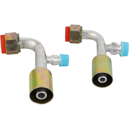 Bethesda Industrial #10 #8 AC Fittings Beadlock A/C Female O Ring 90 Degree with R134a Service Ports
