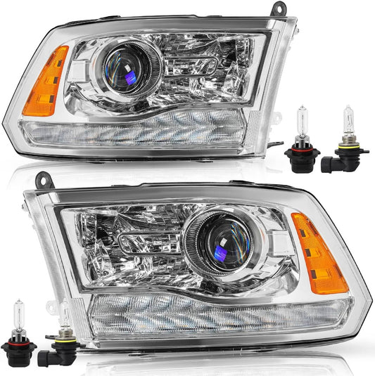 Bethesda Industrial Left+Right Projector Headlights w/LED DRL For 2009-2018 Dodge Ram 1500 2500 3500