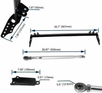 Bethesda Industrial New Front Traction Control Lower Tie Bar Kit For 92-01 Honda Civic Acura Integra