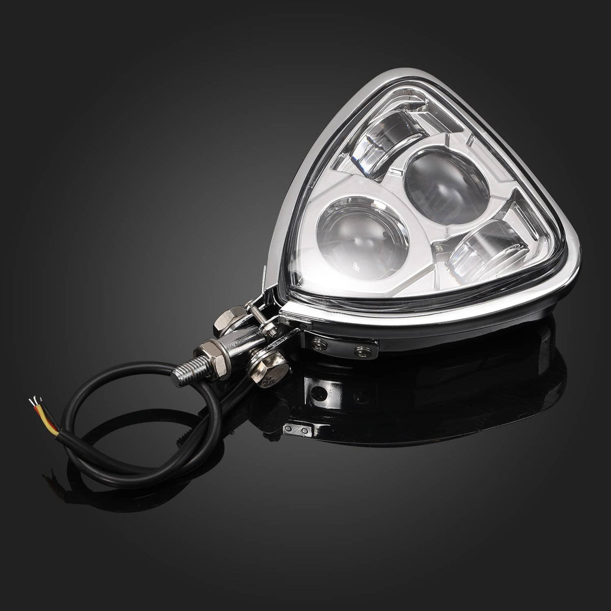 Bethesda Industrial Triangle Motorcycle Headlight Head lamp for Harley Motorcycle Chopper Cafe Racer