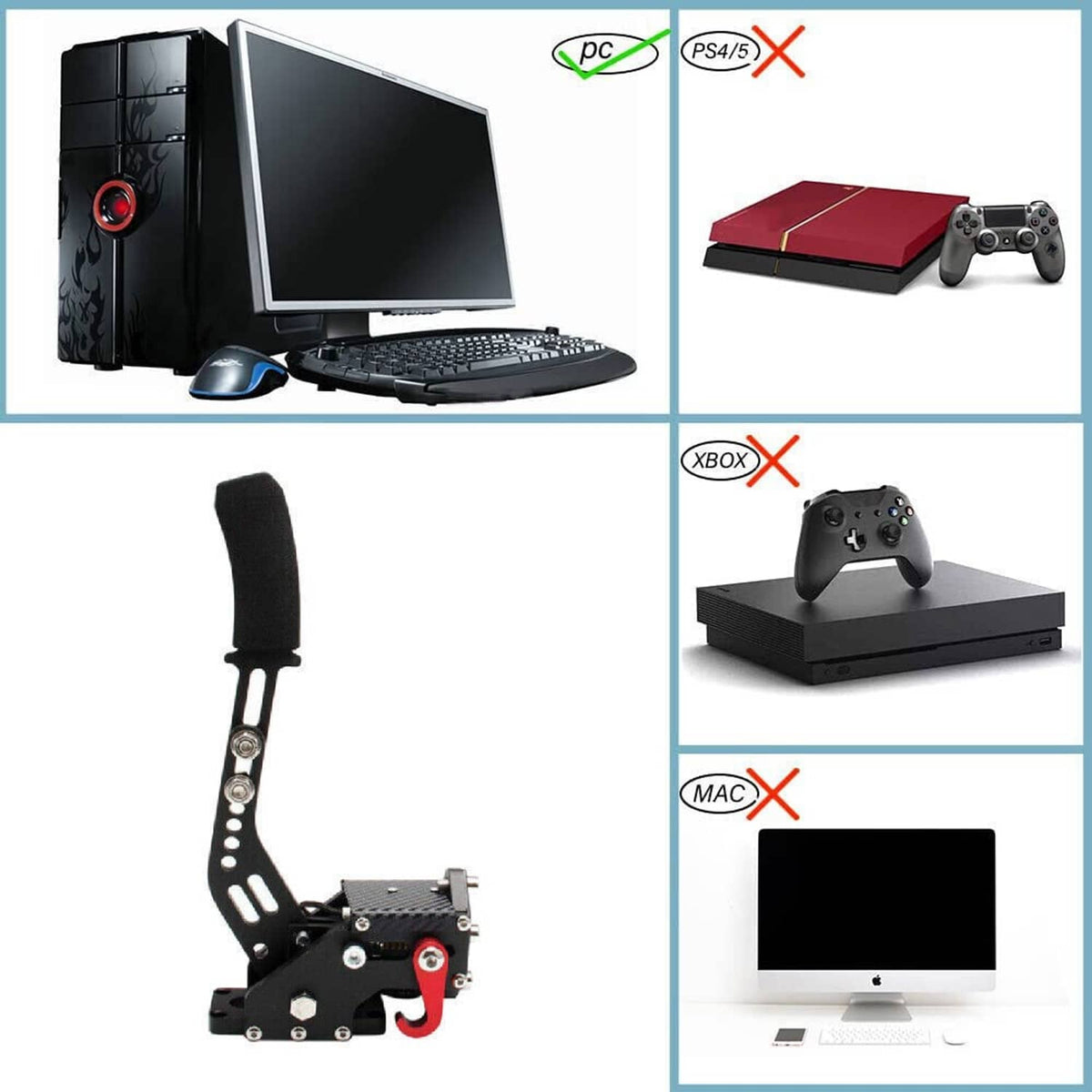 Bethesda Industrial PC USB Handbrake for Racing Games G920/T500/G27/G29 64Bit SIM FANATECOSW New