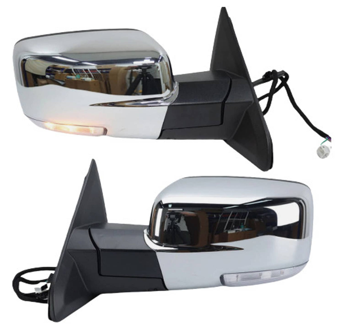Bethesda Industrial Pair For 2013-2019 Ram 1500 Side Mirror Chrome Power Fold Heated Temper Sensor