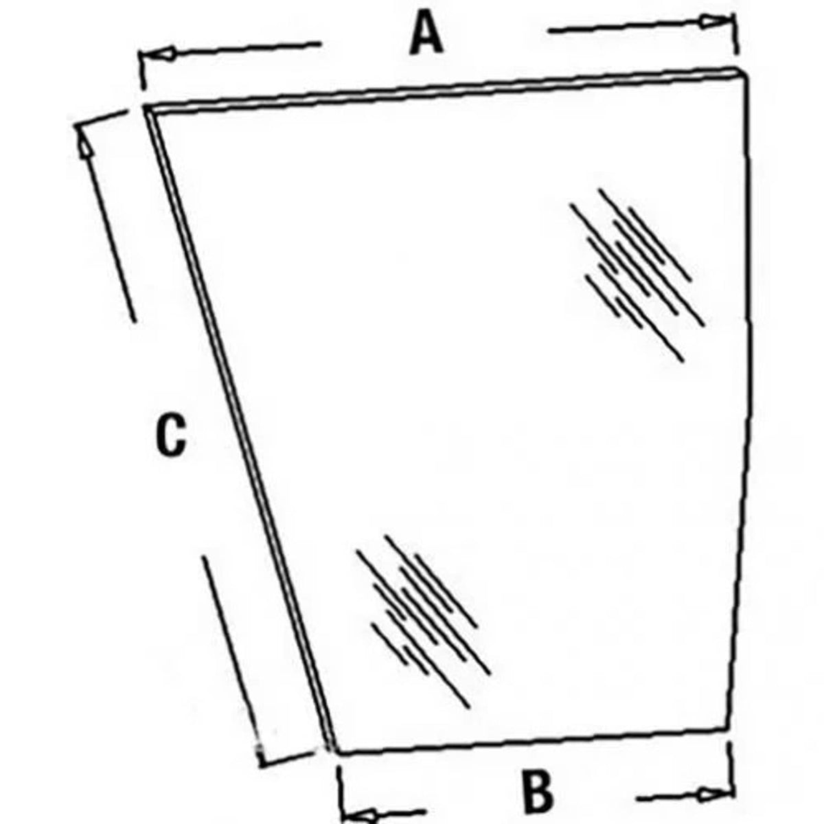 Bethesda Industrial Cab Glass - Lower Right Hand Windshield fits Case IH 5120 5130 5140 248717A1
