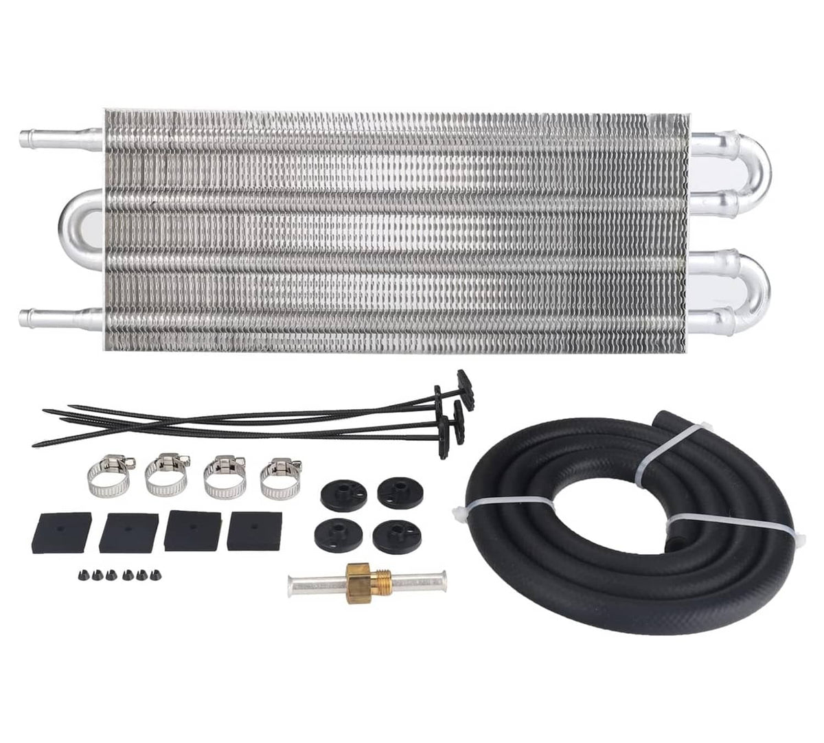 Bethesda Industrial Aluminum Transmission Oil Cooler + Hose /Mounting Kit 4 Row Radiator Auto-Manual