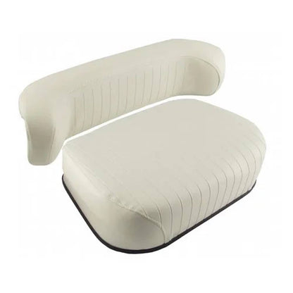 Bethesda Industrial Seat Cushion Set - 2 Piece Embossed Vinyl Cream fits White fits Oliver