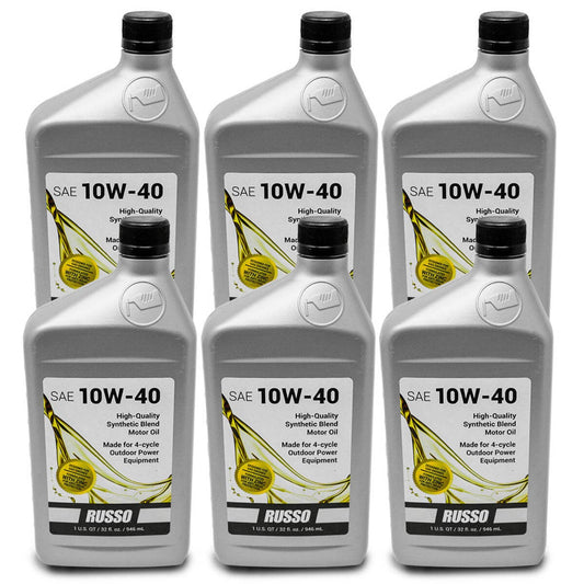 Bethesda Industrial 6PK Russo SAE 10W40 Synthetic Blend 4-Cycle Motor Oil 32oz./1 Quart