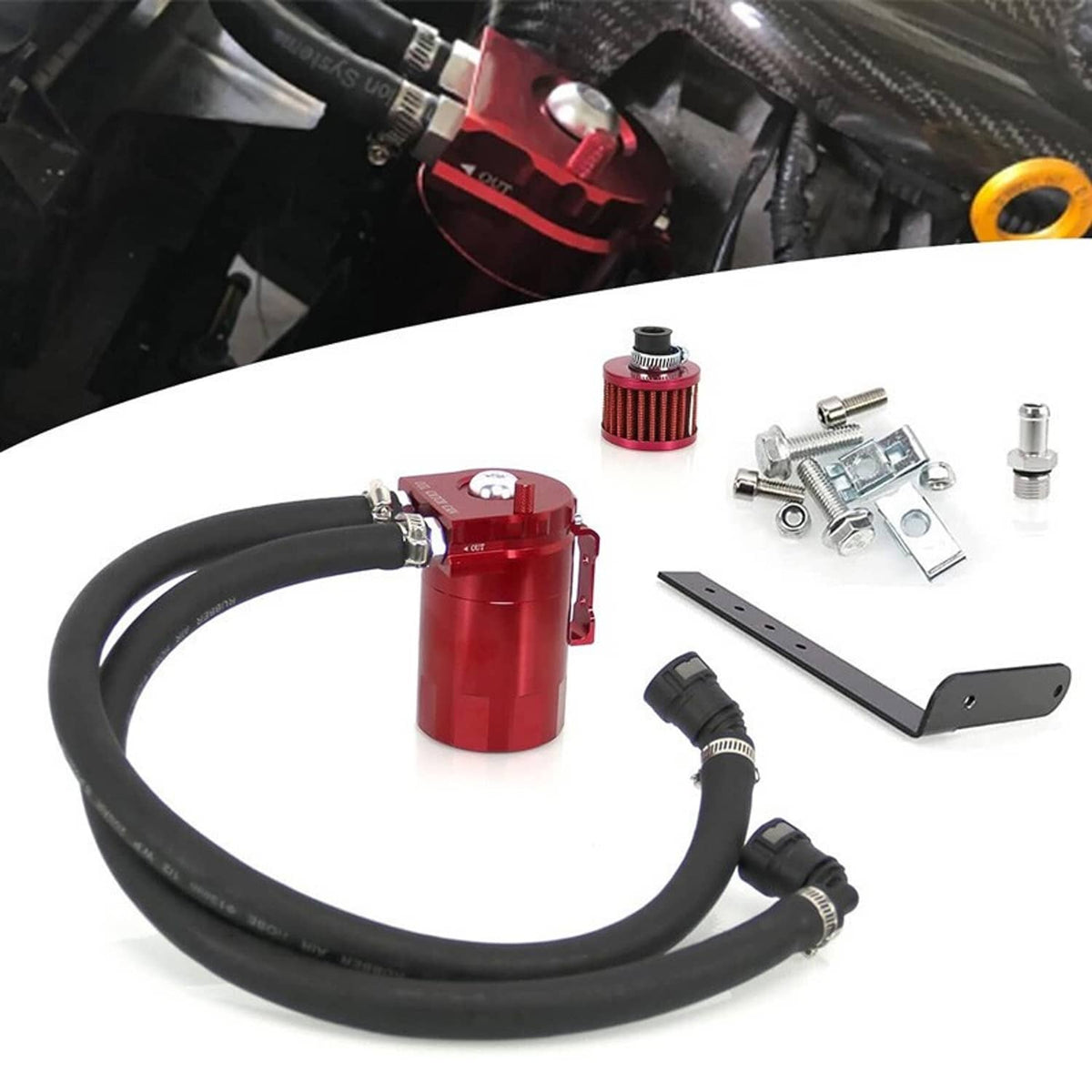 Bethesda Industrial Side Oil Separator Catch Can Tank For 2011-2021 F150 5.0L 2.7L 3.5L Ecoboost