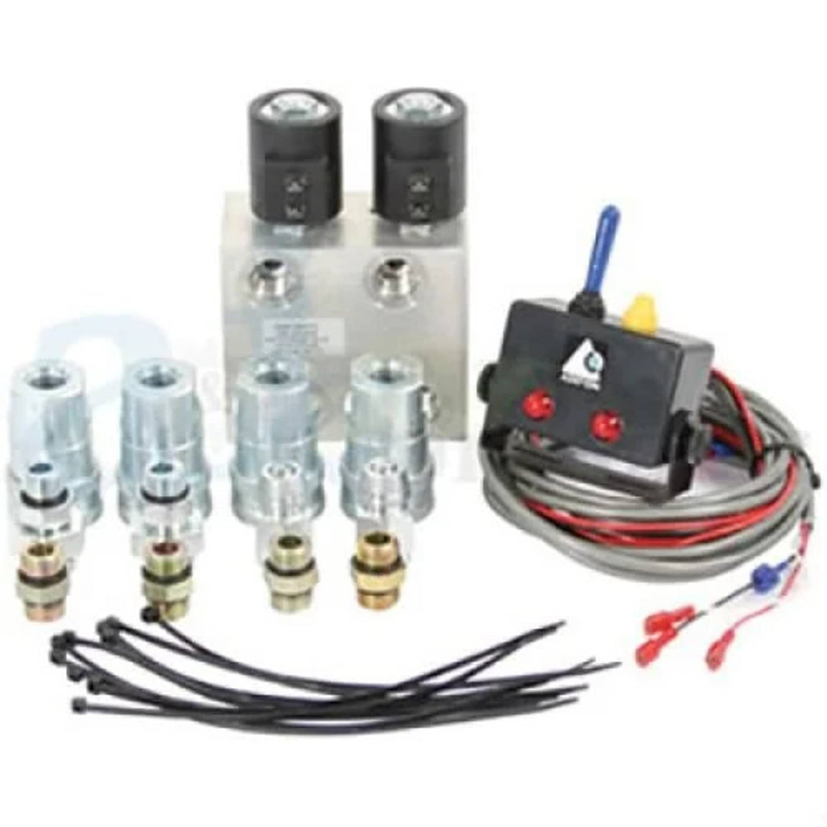 Bethesda Industrial Hydraulic Multiplier 2 Circuit with Switchbox JD Couplers 12 VDC