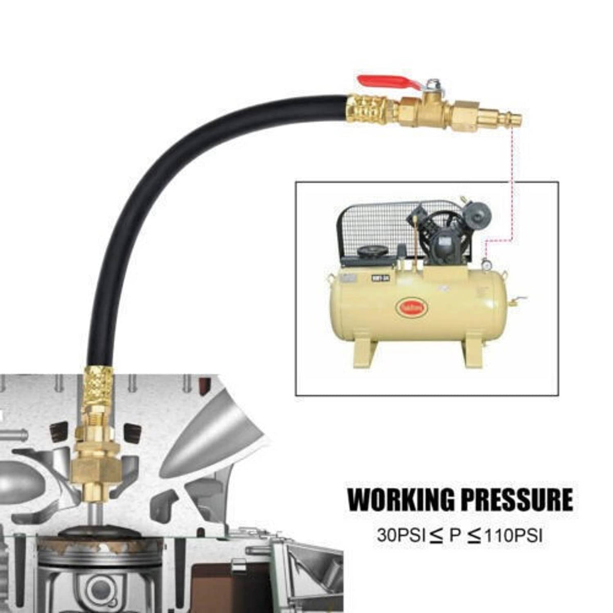 Bethesda Industrial For GM Chevy LS LS1 Engine Valve Spring Compressor & Air Valve Holding Hose Tool