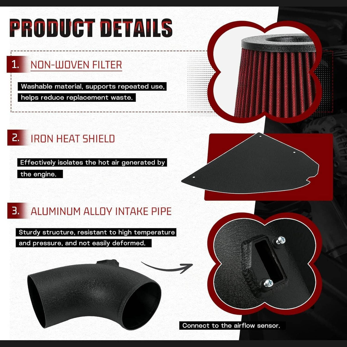 Bethesda Industrial 4" Cold Air Intake System Kit w/Red Filter For BMW 2019+ M340i G20 G21 B58 3.0L