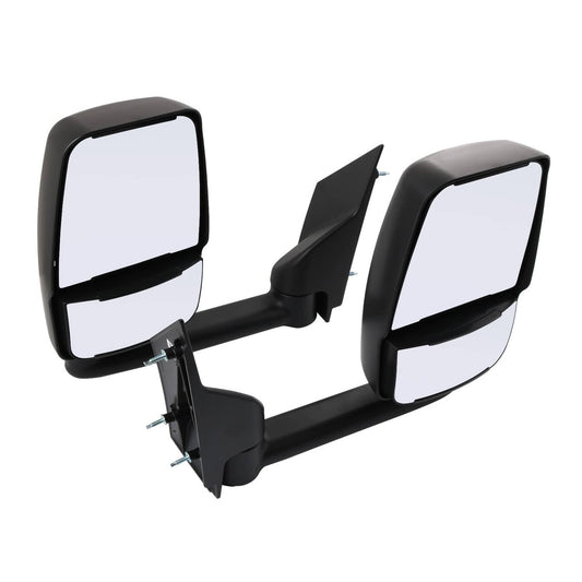 Bethesda Industrial LH + RH Pair Manual Tow Mirrors For 2003-2017 Chevy Express Savana Van Smooth