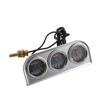 Bethesda Industrial 2" 52mm Chrome Car Triple Gauge Set Kit AMP Meter Water Temp Oil Pressure 3 in 1
