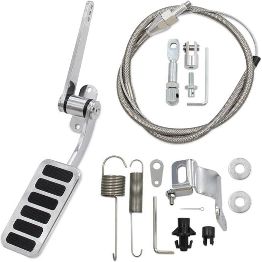 Bethesda Industrial Universal Street Hot Rod Aluminum Gas Pedal & 24" SS Throttle Cable & Spring Kit