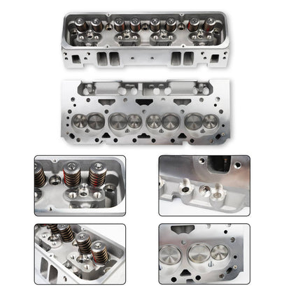 Bethesda Industrial 2x Aluminum Cylinder Heads Fit For SBC Chevy 350 190cc 64cc 2.02/1.60 Angle New