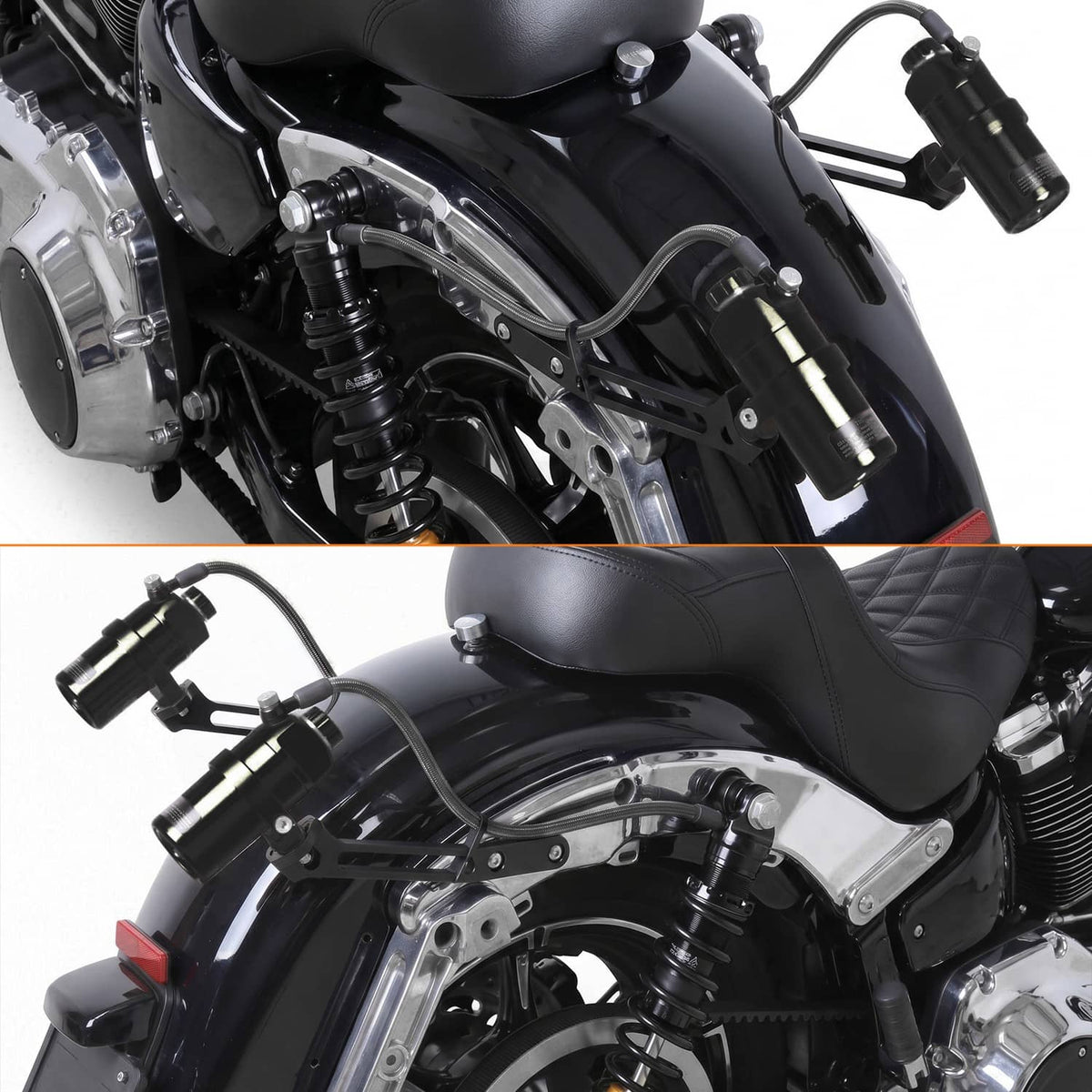 Bethesda Industrial Upgraded Remote Reservoir Rear Suspension Shocks Set For Harley Road Glide King