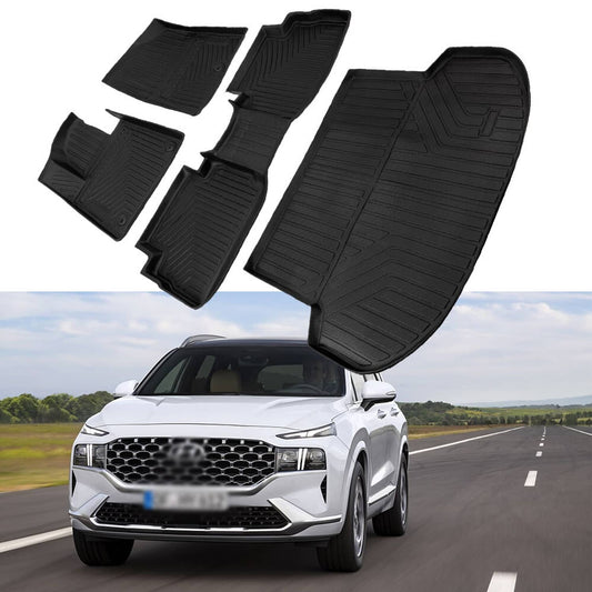 Bethesda Industrial 3D TPE Floor Mats & Cargo Liner for 2021-2023 Hyundai Santa Fe 5 Seat All Season