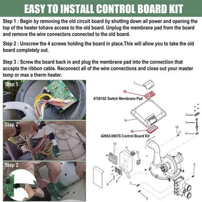 Bethesda Industrial Control Board Kit w/ 472610Z Switch Pad For Pentair Master Temp 400 42002-0007S