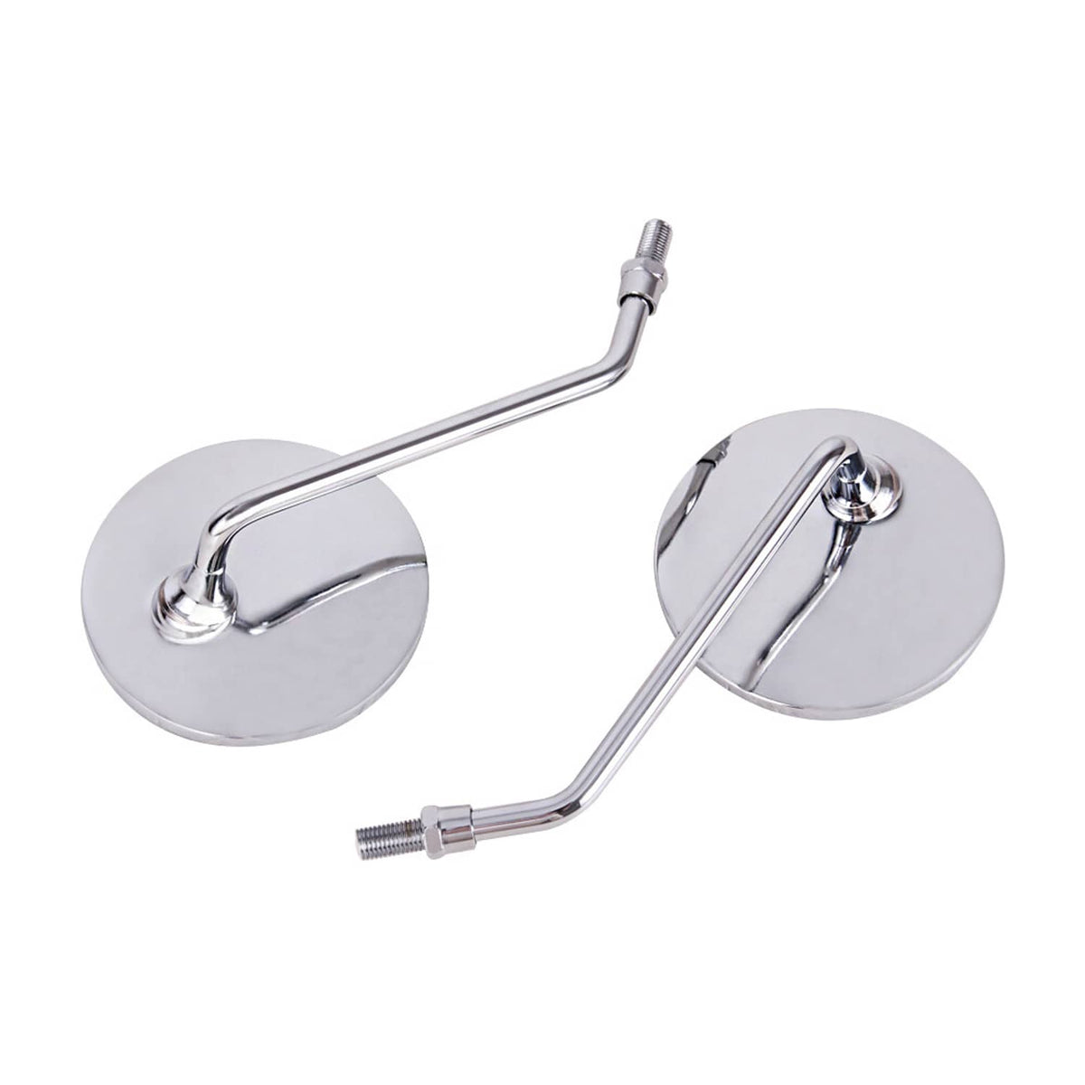 Bethesda Industrial 2Pcs Motorcycle Rearview Mirror Set M10/10mm Chrome Round Shape (Classic Style)