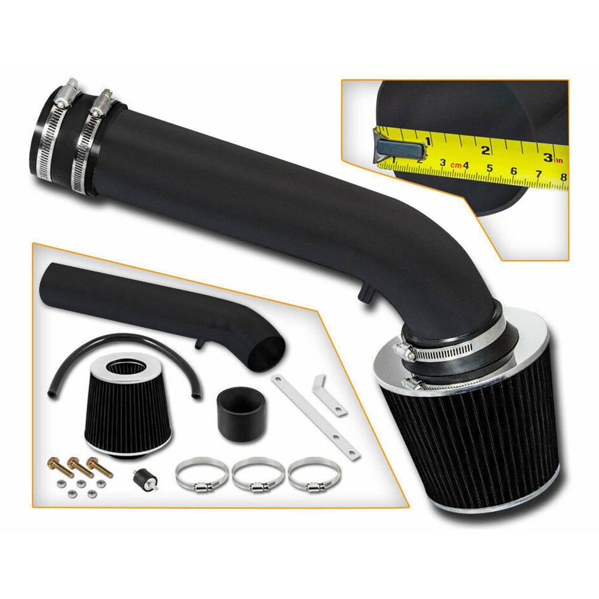 Bethesda Industrial 4" Cold Air Intake Kit w/ Heat Shield for 05-10 Dodge Chrysler HEMI 5.7L 6.1L V8