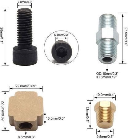 Bethesda Industrial Universal Turbo Oil Line Feed Kit w/ Return Drain Flange T3 T4 T04E Oil Pan Plug