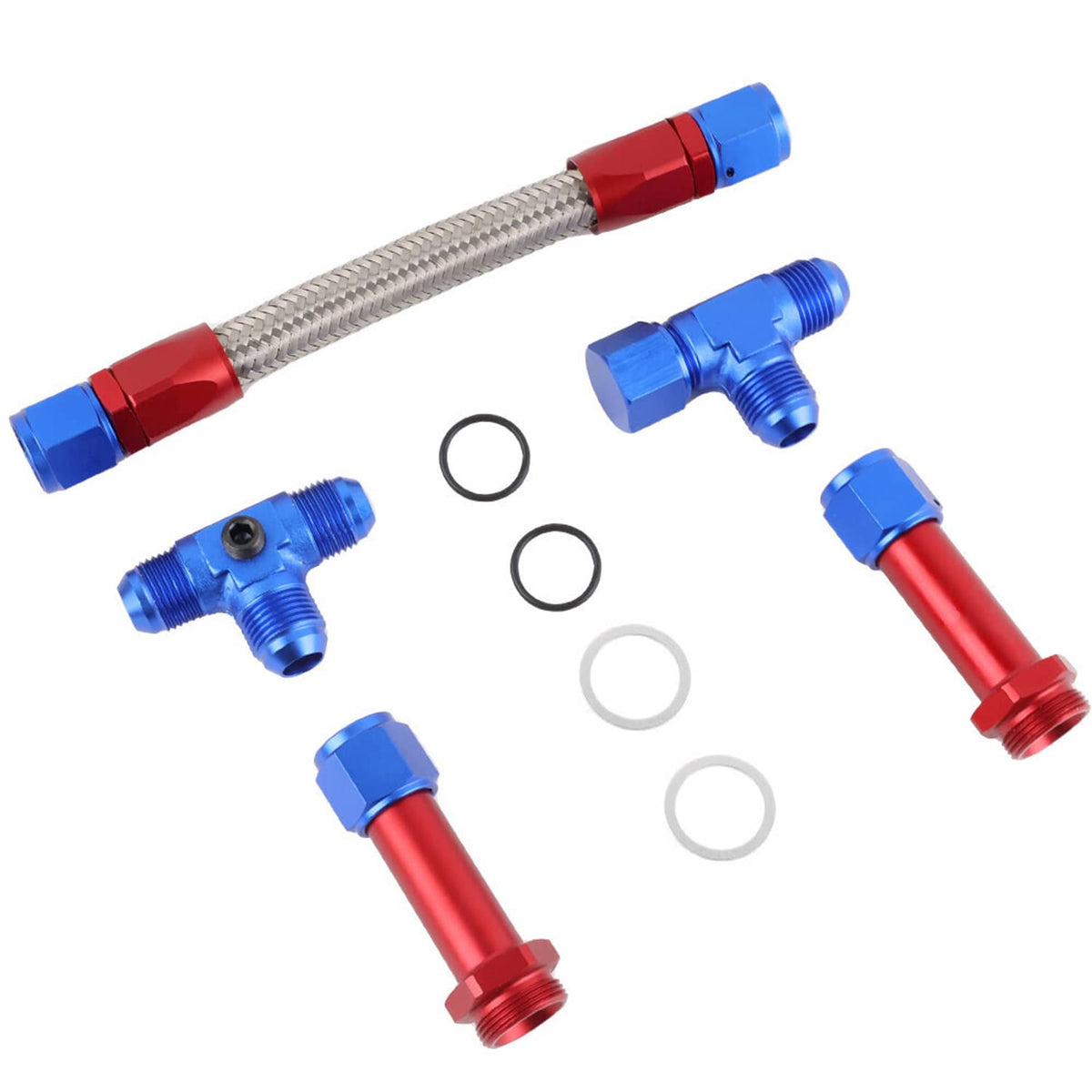 Bethesda Industrial New Braided Dual Feed Carb Fuel Line Fitting 8AN For Holley 4150 Carburetor AN8