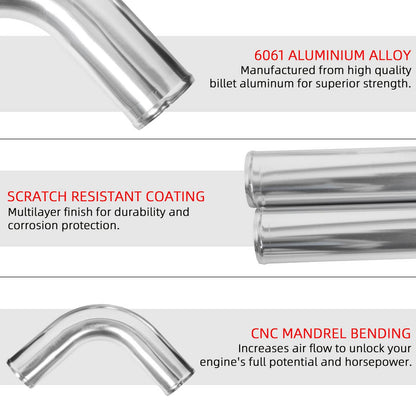 Bethesda Industrial Aluminum 12Pcs 3" Inch Intercooler Piping Kit w/Coupler + T-Clamps Universal