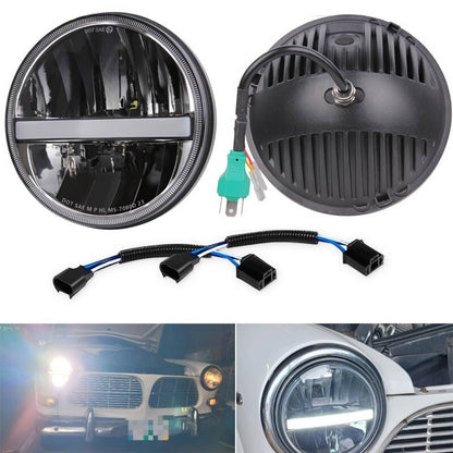 Bethesda Industrial Pair 7" inch Round Halo LED Headlights DRL Turn For Chevrolet Bel Air
