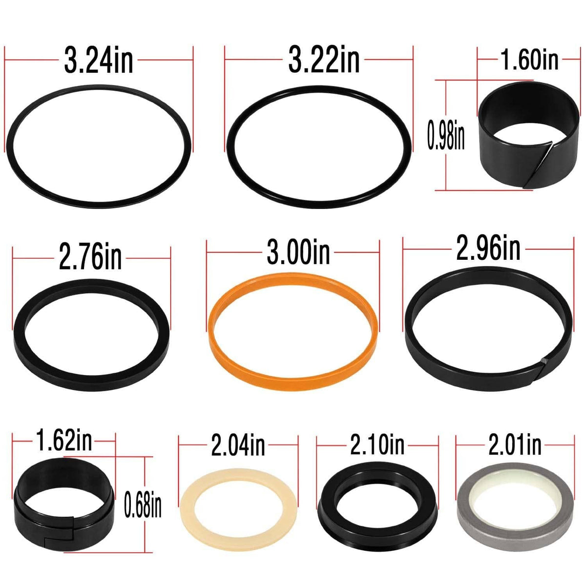 Bethesda Industrial 1543252C1 G109452 G105548 Hydraulic Cylinder Seal Kit for Case 1.5"Rod x 3"Bore
