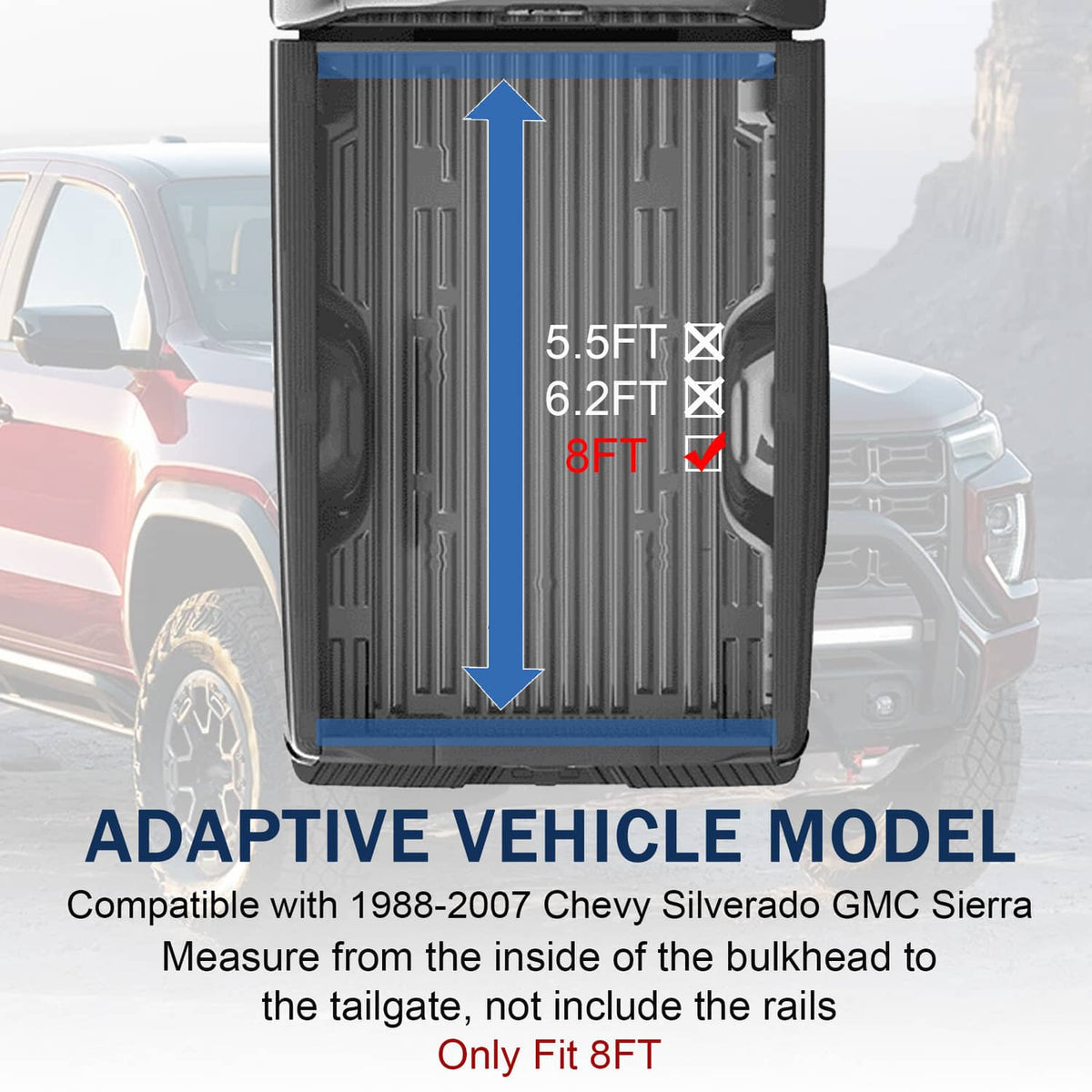 Bethesda Industrial Hard Tri-Fold Tonneau Cover For 1999-2014 Silverado Sierra 1500 2500HD 8 Ft Bed