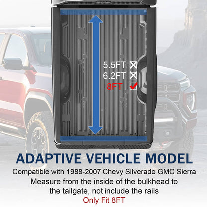 Bethesda Industrial Hard Tri-Fold Tonneau Cover For 1999-2014 Silverado Sierra 1500 2500HD 8 Ft Bed