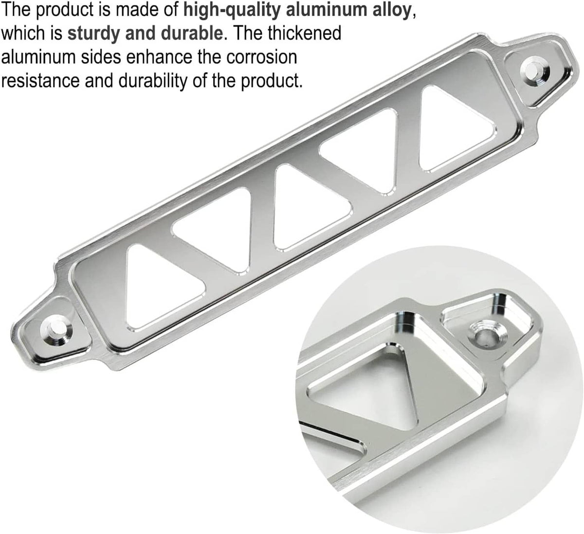Bethesda Industrial Aluminum Car Battery Hold Tie Down Bracket Mount Kit w/ 10''J-Hooks Bolts Silver