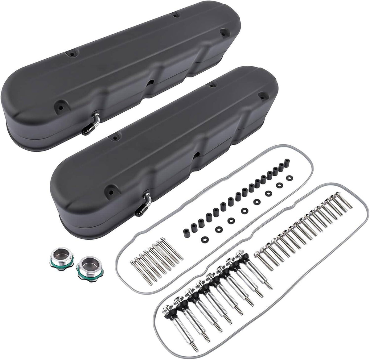 Bethesda Industrial 4Pcs Black Valve Covers & Coil Mounts w/Covers for Chevy LS LS1 LS2 LS3 LS6 LS7