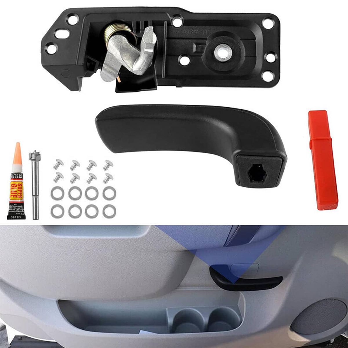 Bethesda Industrial Driver Interior Inside Door Handle Repair Kit For 2007-13 Chevy Sierra Silverado