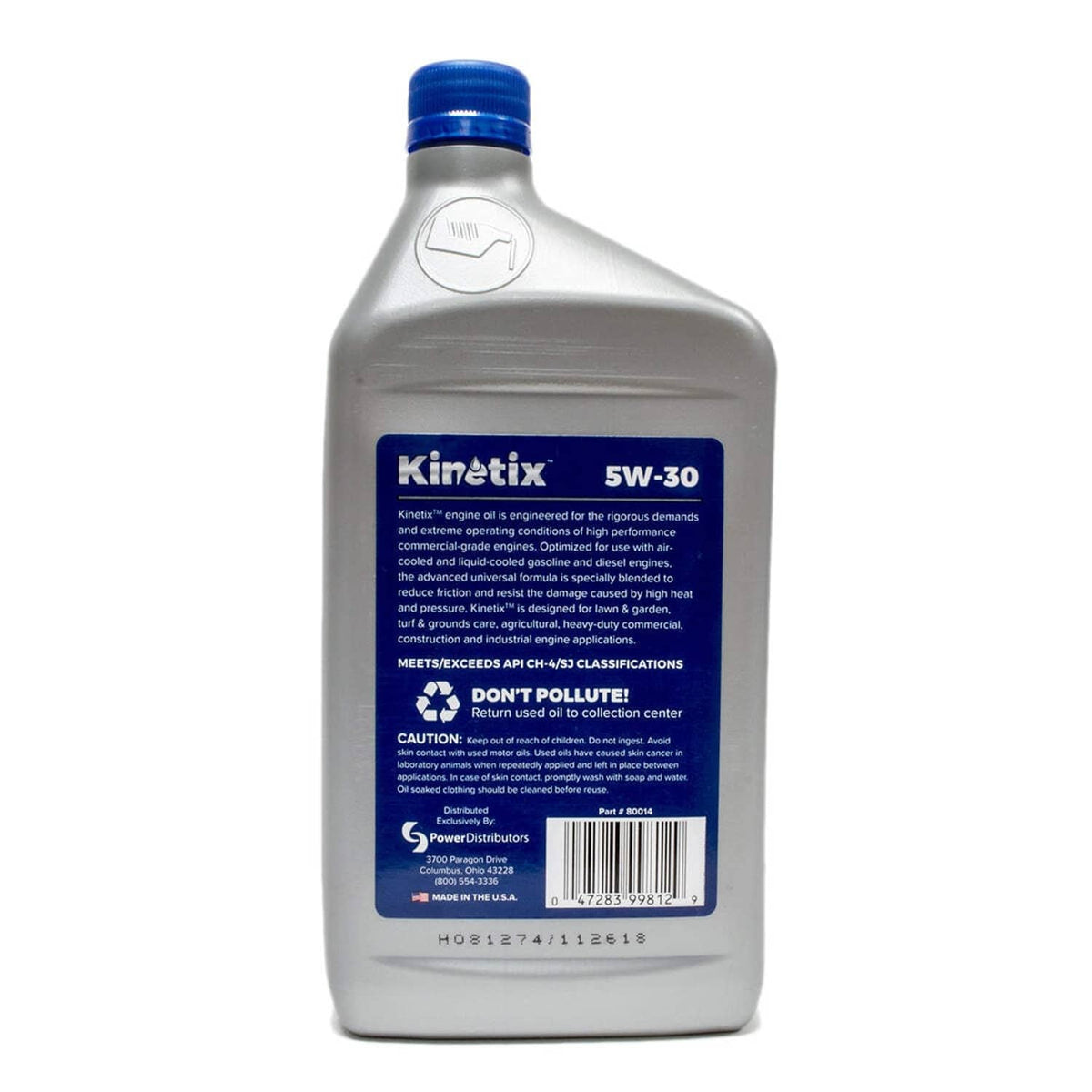 Bethesda Industrial 2PK Quart Kinetix High Performance Small Engine 5W-30 Oil 80014 4-Cycle Engine