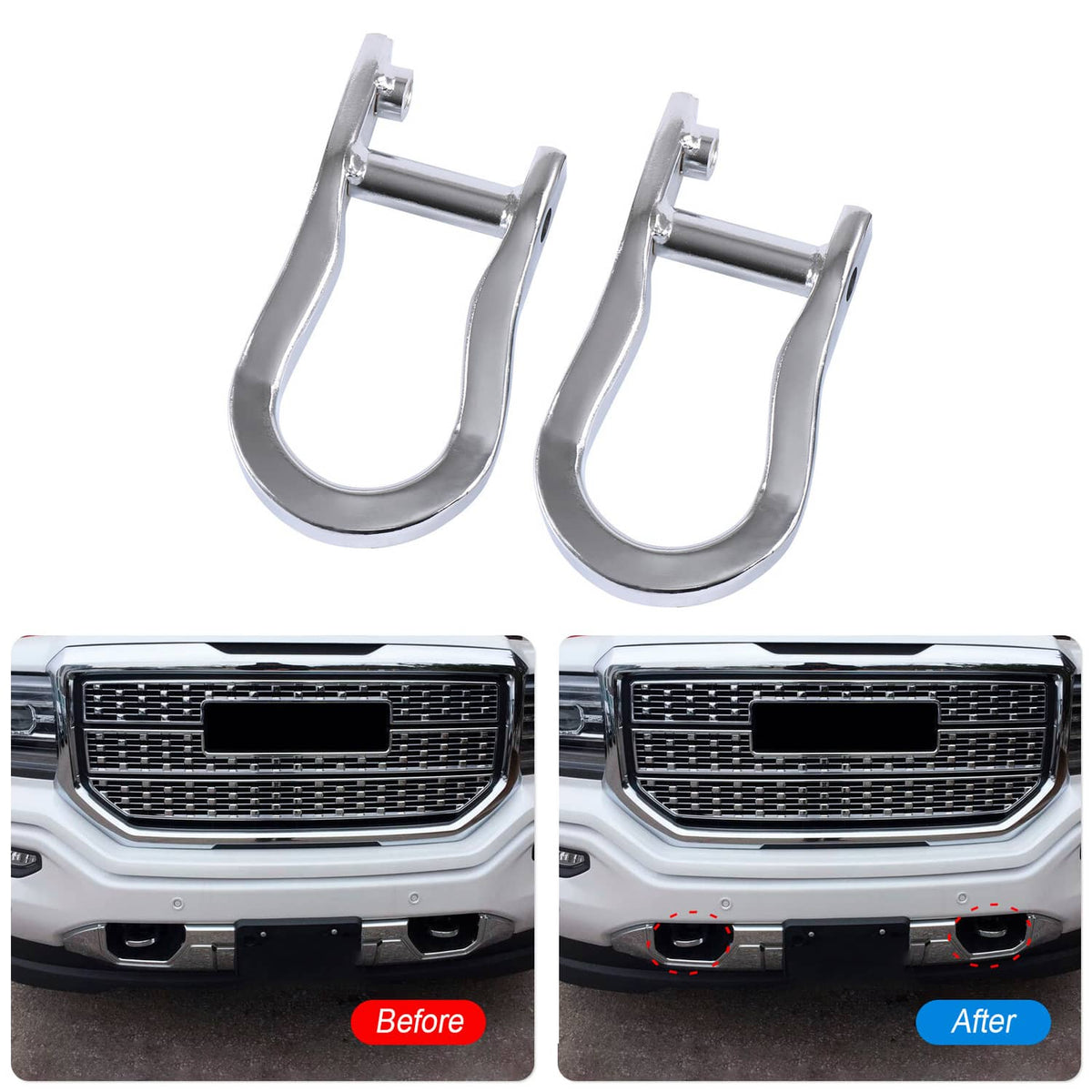 Bethesda Industrial Chrome Tow Hooks Kit For GM Chevrolet Silverado Sierra 1500 2007-2019 84072462