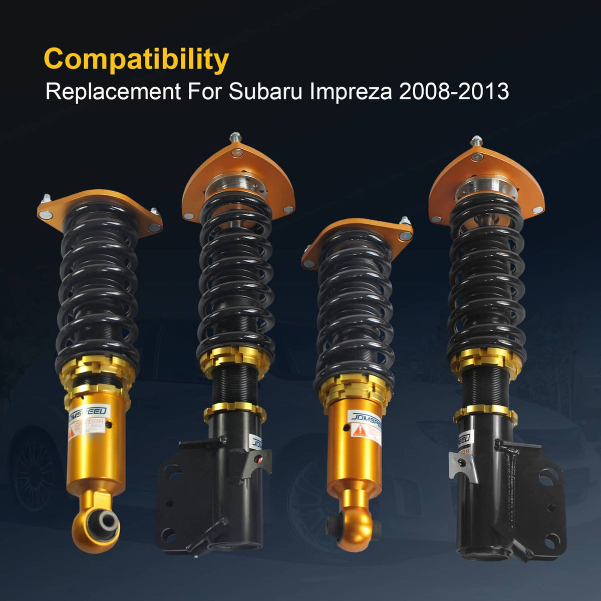 Bethesda Industrial Set 4 Full Coilover Struts Shock Suspension Kit For 2008-2013 Subaru Impreza