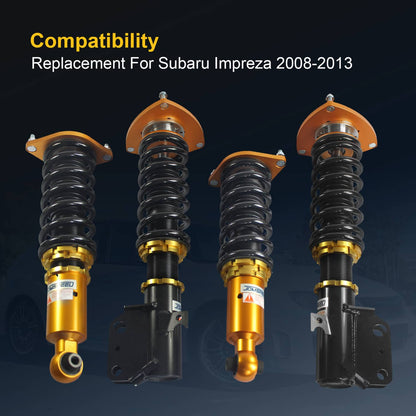 Bethesda Industrial Set 4 Full Coilover Struts Shock Suspension Kit For 2008-2013 Subaru Impreza