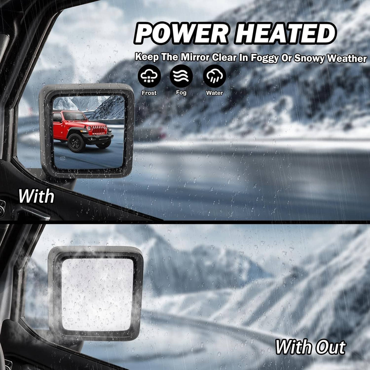 Bethesda Industrial Power Heated Rear View Mirror Passenger For Jeep Wrangler 18-24 &Gladiator 20-24