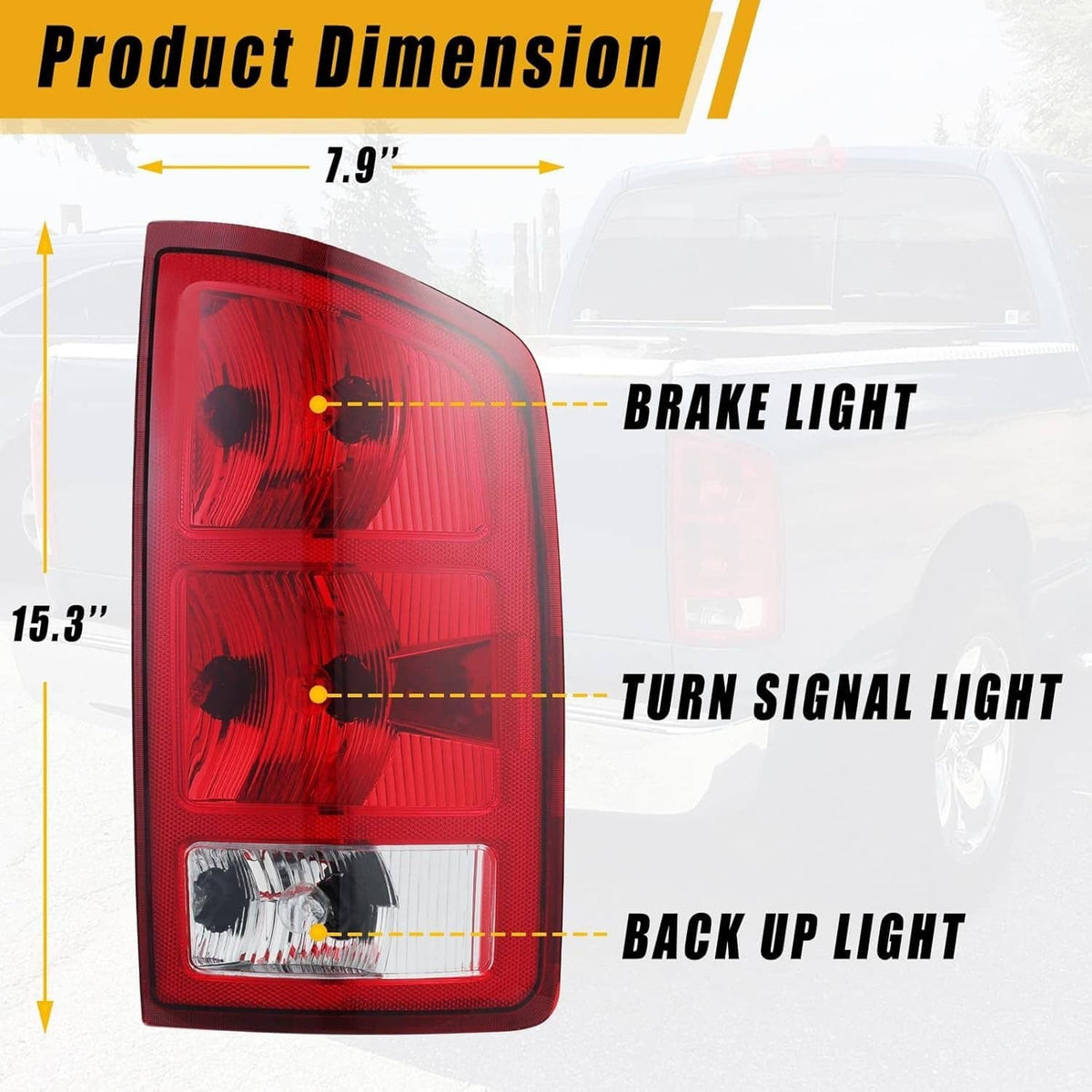 Bethesda Industrial 2PCS Tail Lights w/Circuit Board For 2002-2006 Dodge Ram 1500 2500 3500 Pickup