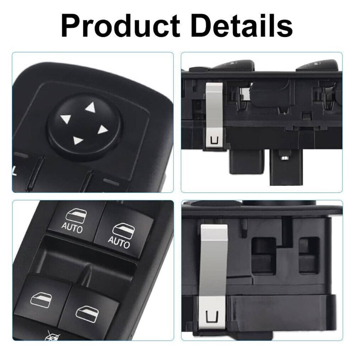 Bethesda Industrial New Front Driver Side Window Switch For 2016-2018 Ram 1500 2500 56046823AE Black