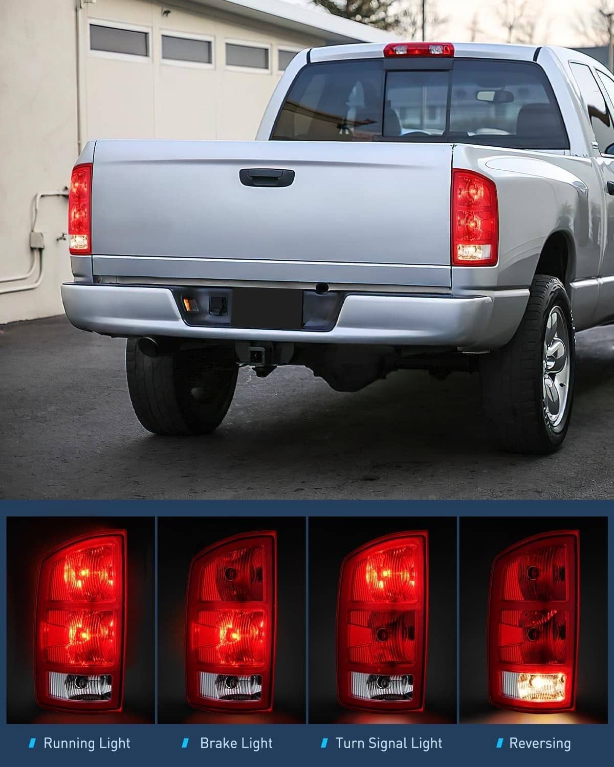 Bethesda Industrial 2PCS Tail Lights w/Circuit Board For 2002-2006 Dodge Ram 1500 2500 3500 Pickup