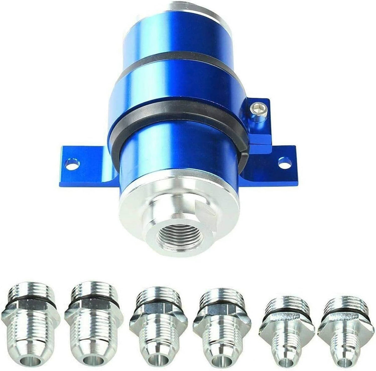 Bethesda Industrial Blue 30 Micron Billet Aluminum Inline Fuel/petrol Filter + Bracket AN6/AN8/AN10