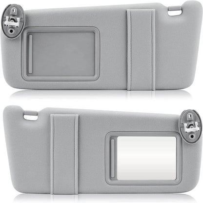Bethesda Industrial Left and Right Gray Sun Visor Pair With Cover Trims for Toyota Venza 2009-2016