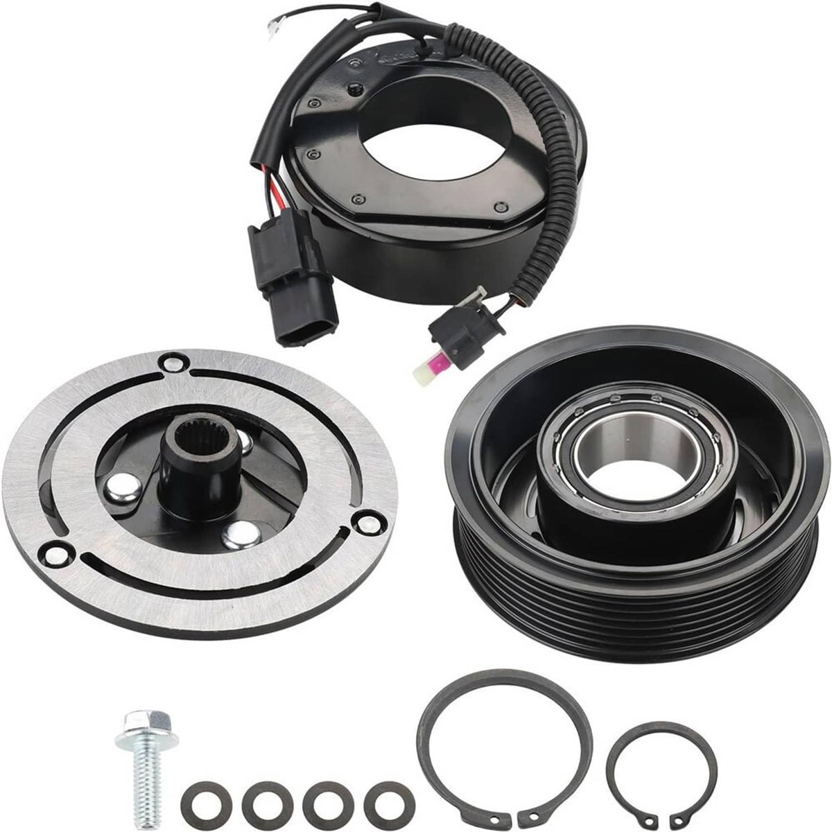 Bethesda Industrial AC Compressor Clutch 12V Kit w/7-Groove for Honda Civic 2016 2017-2021 L4 2.0L